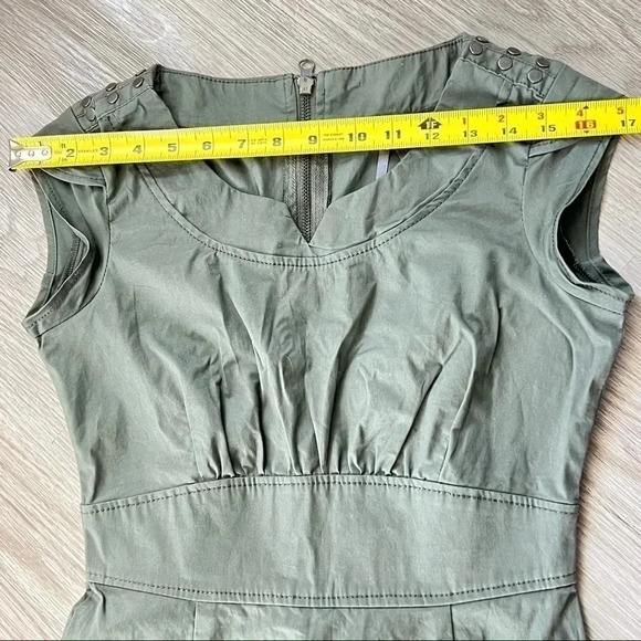 DYNAMITE KAKI GREEN ARMY MINI BACK ZIPPER DRESS SIZE XS - Picture 9 of 14